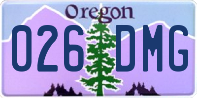 OR license plate 026DMG