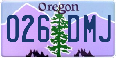 OR license plate 026DMJ
