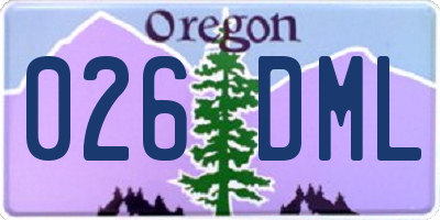 OR license plate 026DML
