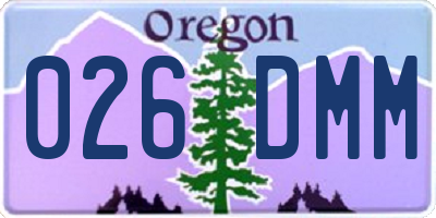 OR license plate 026DMM