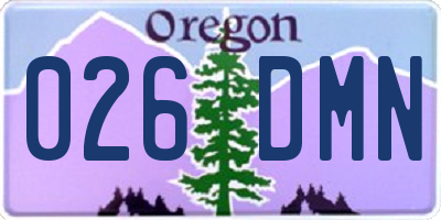 OR license plate 026DMN