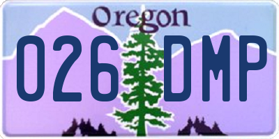 OR license plate 026DMP
