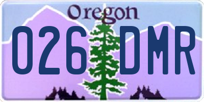 OR license plate 026DMR