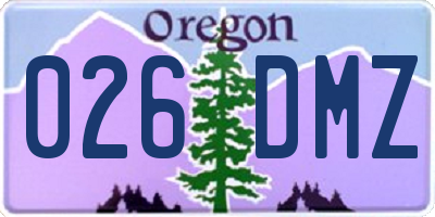 OR license plate 026DMZ