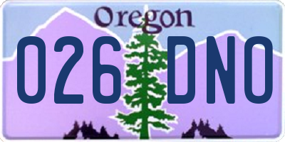 OR license plate 026DNO