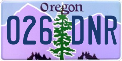 OR license plate 026DNR
