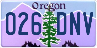 OR license plate 026DNV