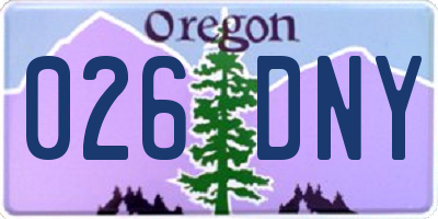 OR license plate 026DNY