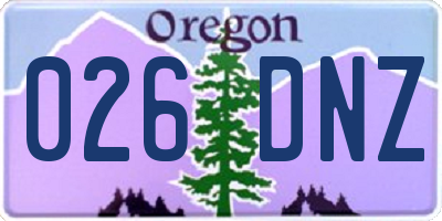 OR license plate 026DNZ
