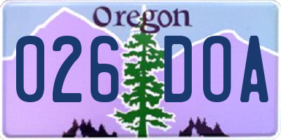 OR license plate 026DOA
