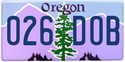 OR license plate 026DOB