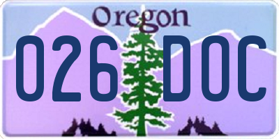 OR license plate 026DOC