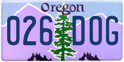 OR license plate 026DOG