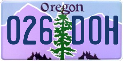 OR license plate 026DOH