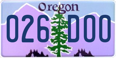 OR license plate 026DOO