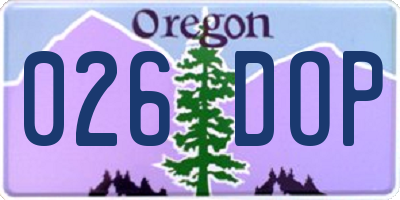 OR license plate 026DOP