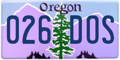OR license plate 026DOS