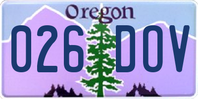 OR license plate 026DOV
