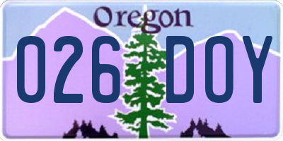 OR license plate 026DOY