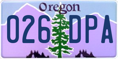 OR license plate 026DPA