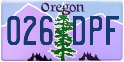 OR license plate 026DPF