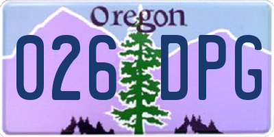 OR license plate 026DPG