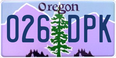 OR license plate 026DPK