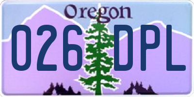OR license plate 026DPL
