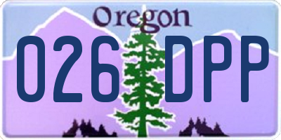 OR license plate 026DPP