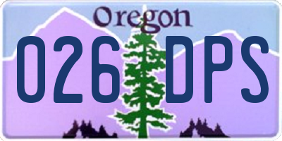 OR license plate 026DPS