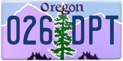 OR license plate 026DPT