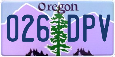 OR license plate 026DPV