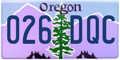 OR license plate 026DQC