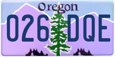 OR license plate 026DQE