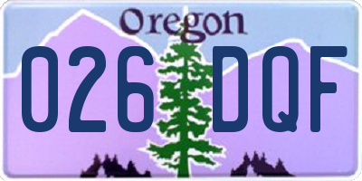 OR license plate 026DQF