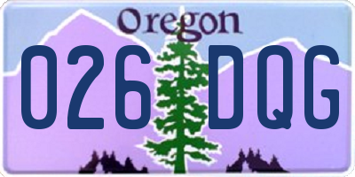 OR license plate 026DQG