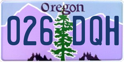 OR license plate 026DQH