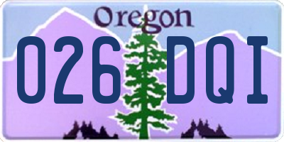OR license plate 026DQI
