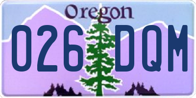 OR license plate 026DQM