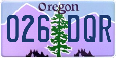 OR license plate 026DQR