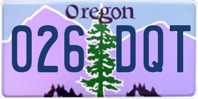 OR license plate 026DQT