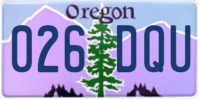 OR license plate 026DQU