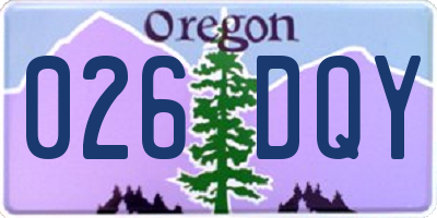 OR license plate 026DQY