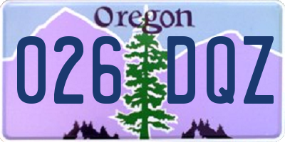 OR license plate 026DQZ
