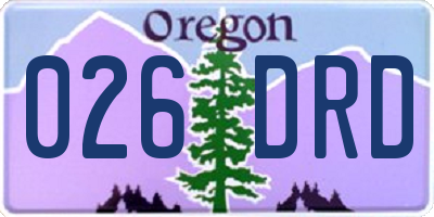 OR license plate 026DRD