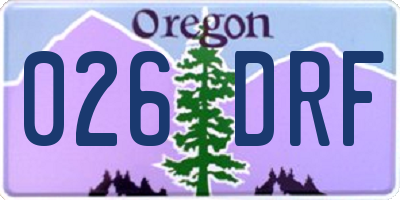 OR license plate 026DRF