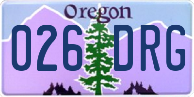OR license plate 026DRG