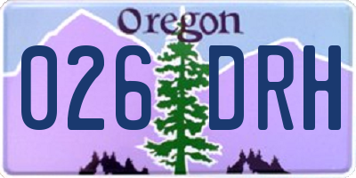 OR license plate 026DRH