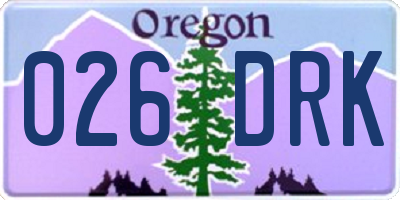 OR license plate 026DRK