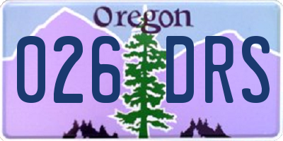 OR license plate 026DRS